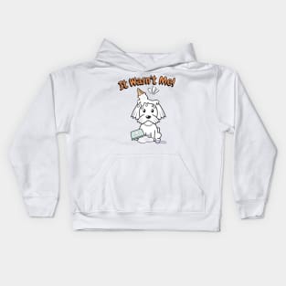 It wasnt me - white dog Kids Hoodie